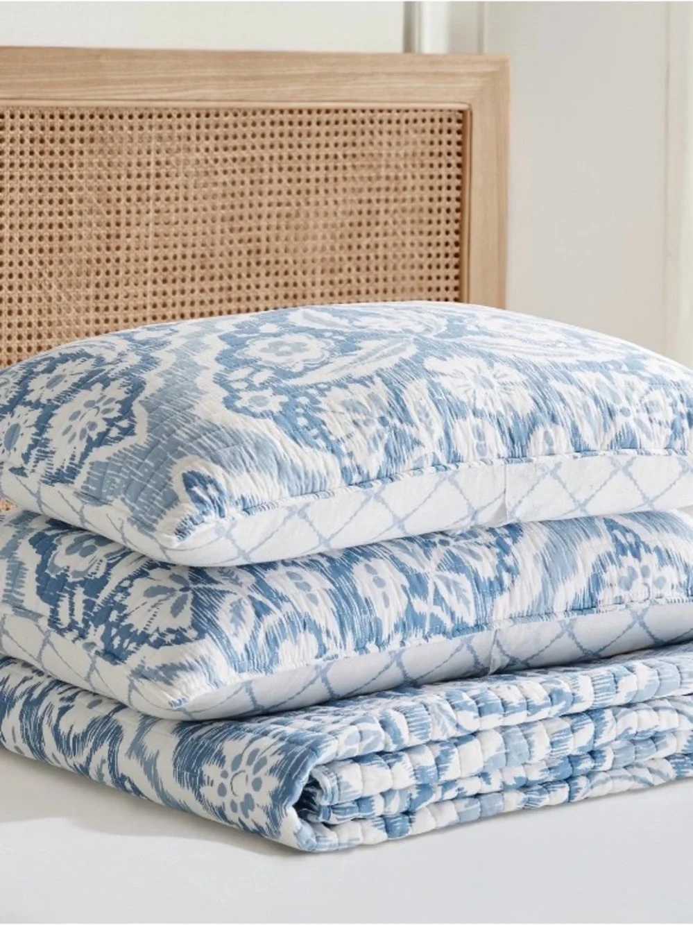 Becker Blue Full/Queen Quilt Set - Levtex Home 88x92 in